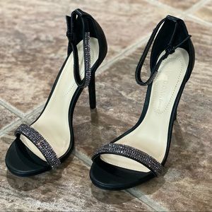 New sparkly rhinestone bling black women’s stiletto high heel shoes